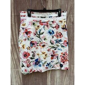 Isabella Demarco Women’s Skirt 12 Floral Linen Blend Cottagecore Officecore